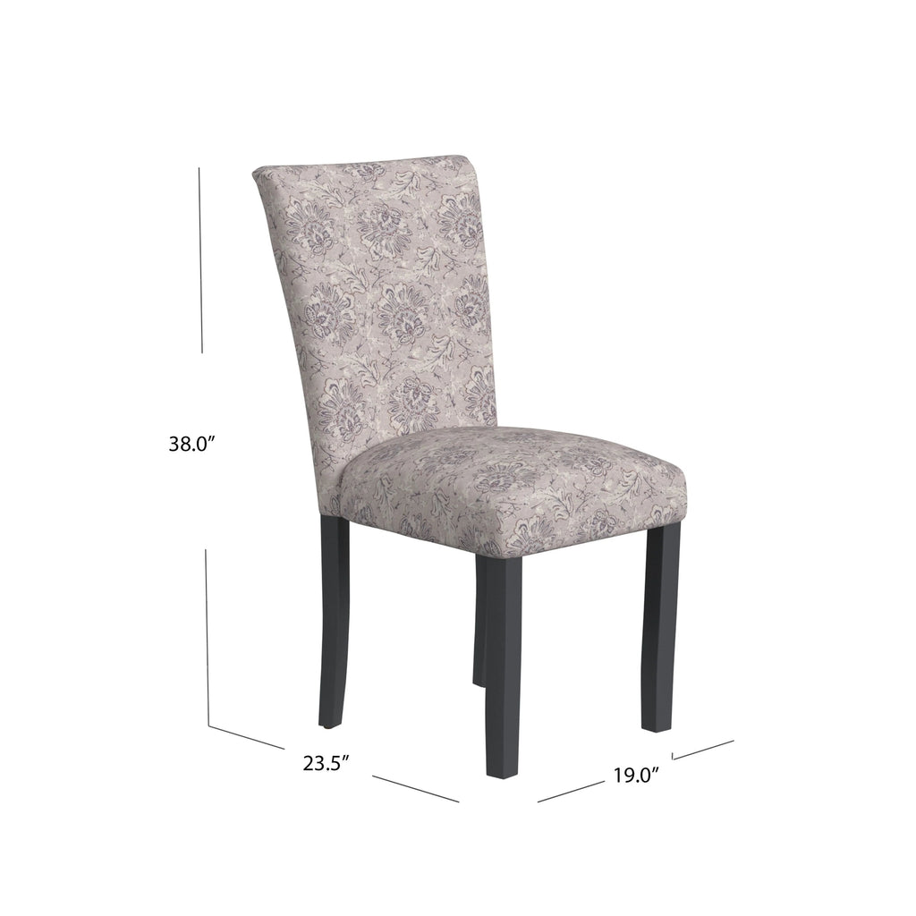 Set Of 2 Upholstered Parsons Dining Chairs, 38 in H x 19 in W x 23.5 in D
