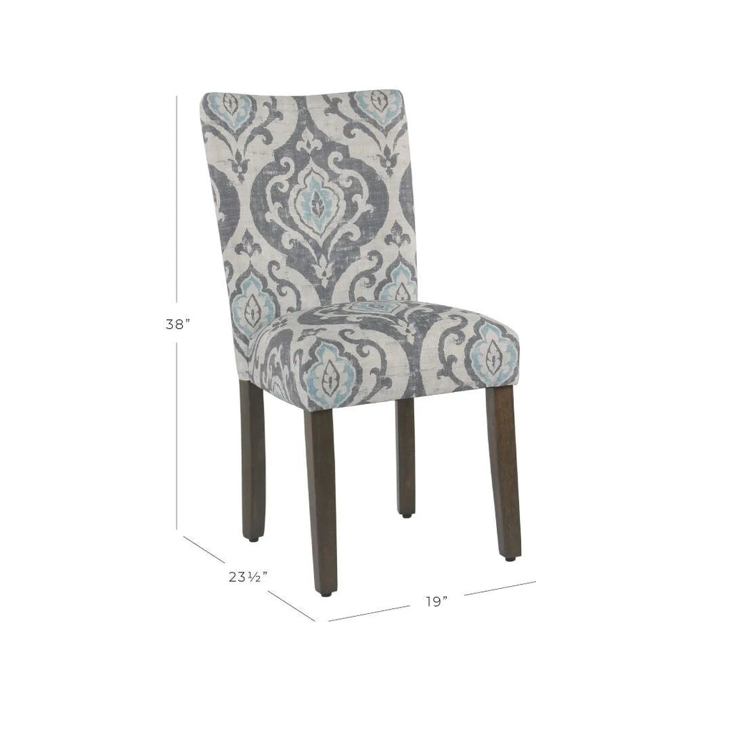 Set Of 2 Upholstered Parsons Dining Chairs, 38 in H x 19 in W x 23.5 in D