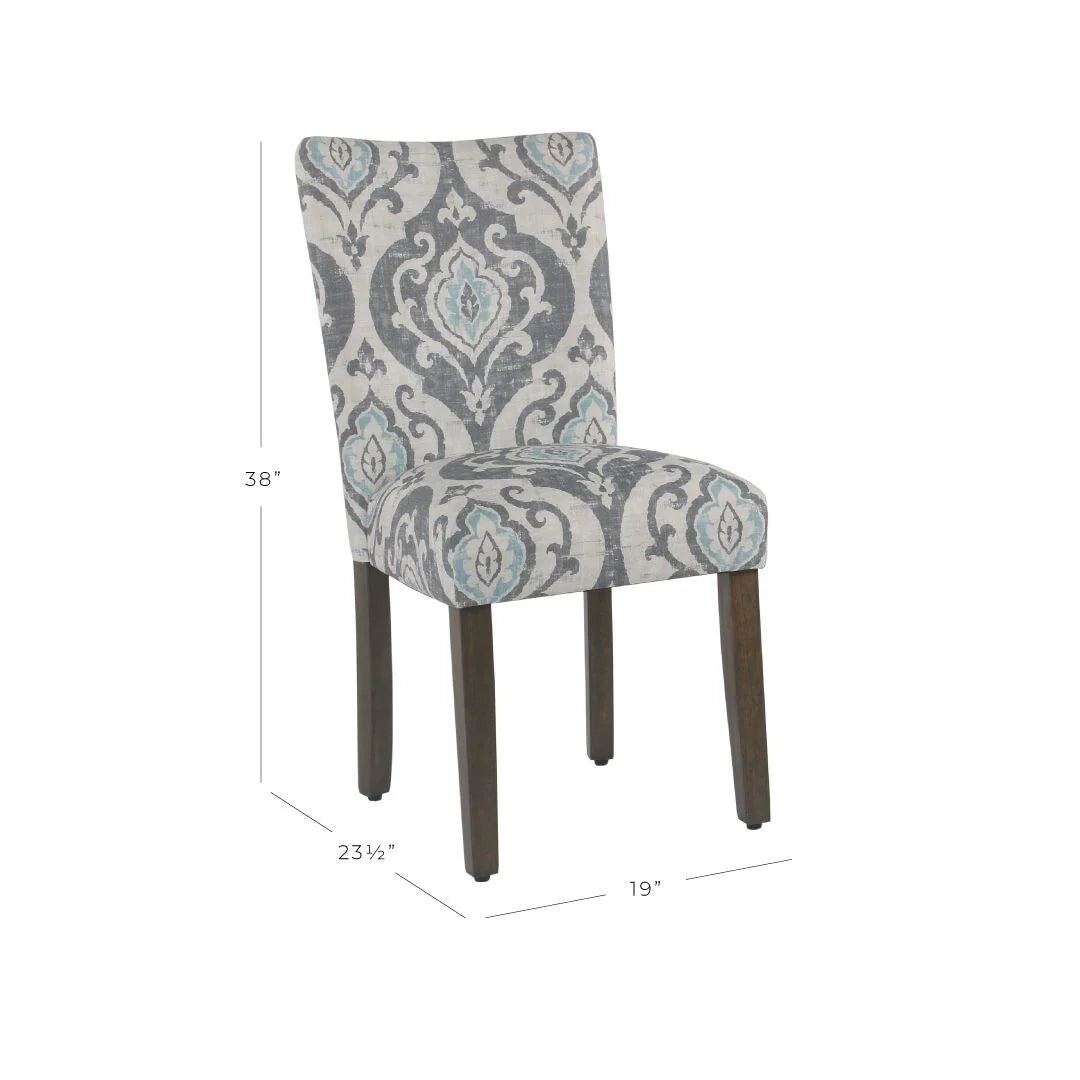 Set Of 2 Upholstered Parsons Dining Chairs, 38 in H x 19 in W x 23.5 in D