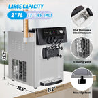 3-Flavor Soft Serve Ice Cream Machine, 2200W, 5.3-7.4 Gal/Hr