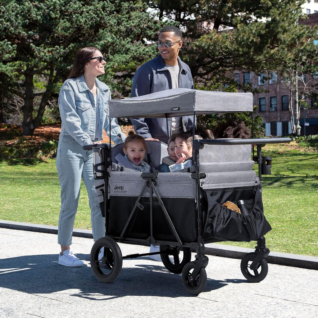 Jeep Wrangler Deluxe 4 Seater Stroller Wagon - Grey