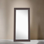Full Length Oversized Rectangle Wall Mirror With Smooth Faux Wood Frame