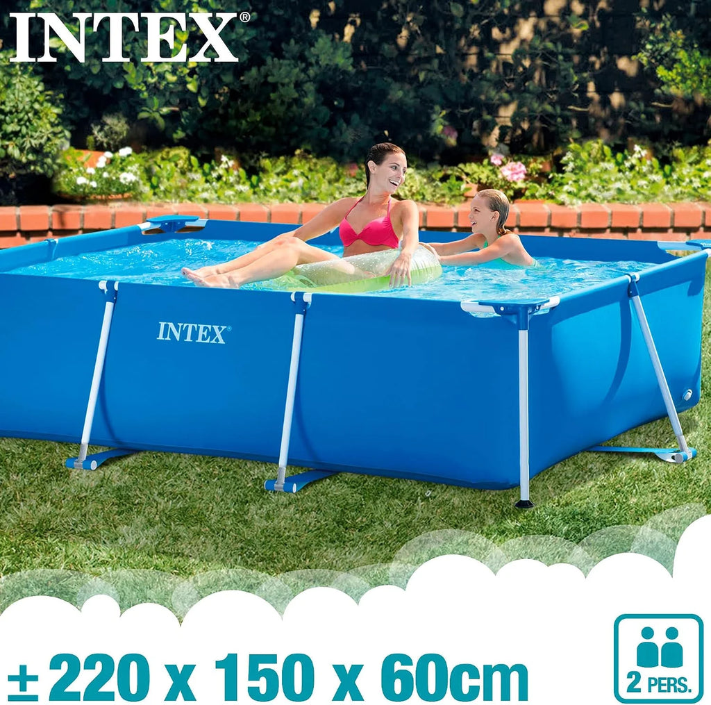 Intex Small Frame Rectangular Pool 260 X 160 X 65 Cm, 2.282 Litros With 300 X 200 Cm Cover - 28271Np/28038