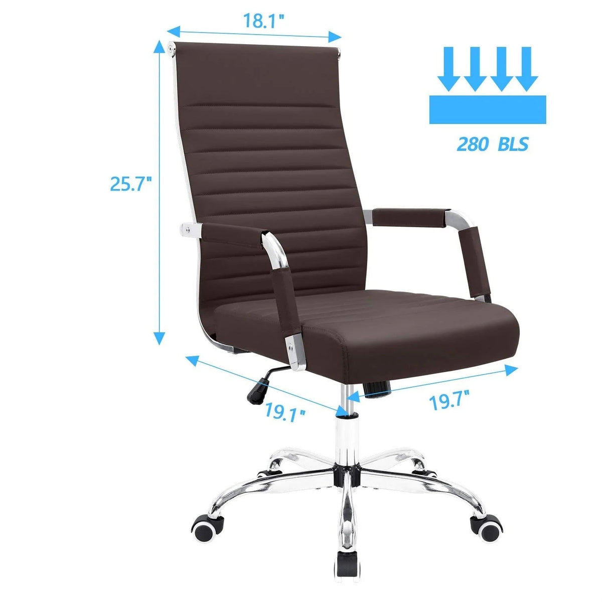 Ergonomic High-Back Office Chair With PU Leather Upholstery And 360-Degree Swivel