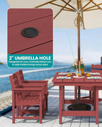 SERWALL 7-Piece HDPE Patio Dining Set, Aruba, 66.9in D x 32.2in W x 29.1in H