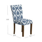 Set Of 2 Upholstered Parsons Dining Chairs, 38 in H x 19 in W x 23.5 in D