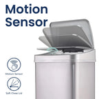 13 Gallon Touchless Motion Sensor Trash Can With Automatic Sensor Lid