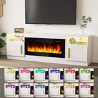 Bossin 70 Fireplace TV Stand With 36 Electric Fireplace For TVs Up To 80 - 16-Color LED Lights