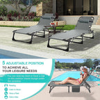 Slsy 5-Position Adjustable Folding Lounge Chair And Cot - 75.2" x 25.6" x 11.8"