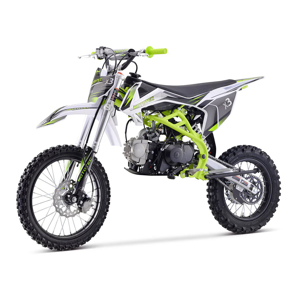 MOTOTEC Gas-Powered Dirt Bike 125CC 4-Stroke Green - X3 95731462