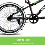 Kids' Single-Speed Mountain Bike, 20-Inch/24-Inch - White Wall Knobby Tires