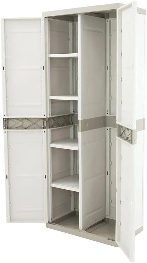 Plastiken Titanium Plastic Cabinet, Beige, 70x44x176 cm