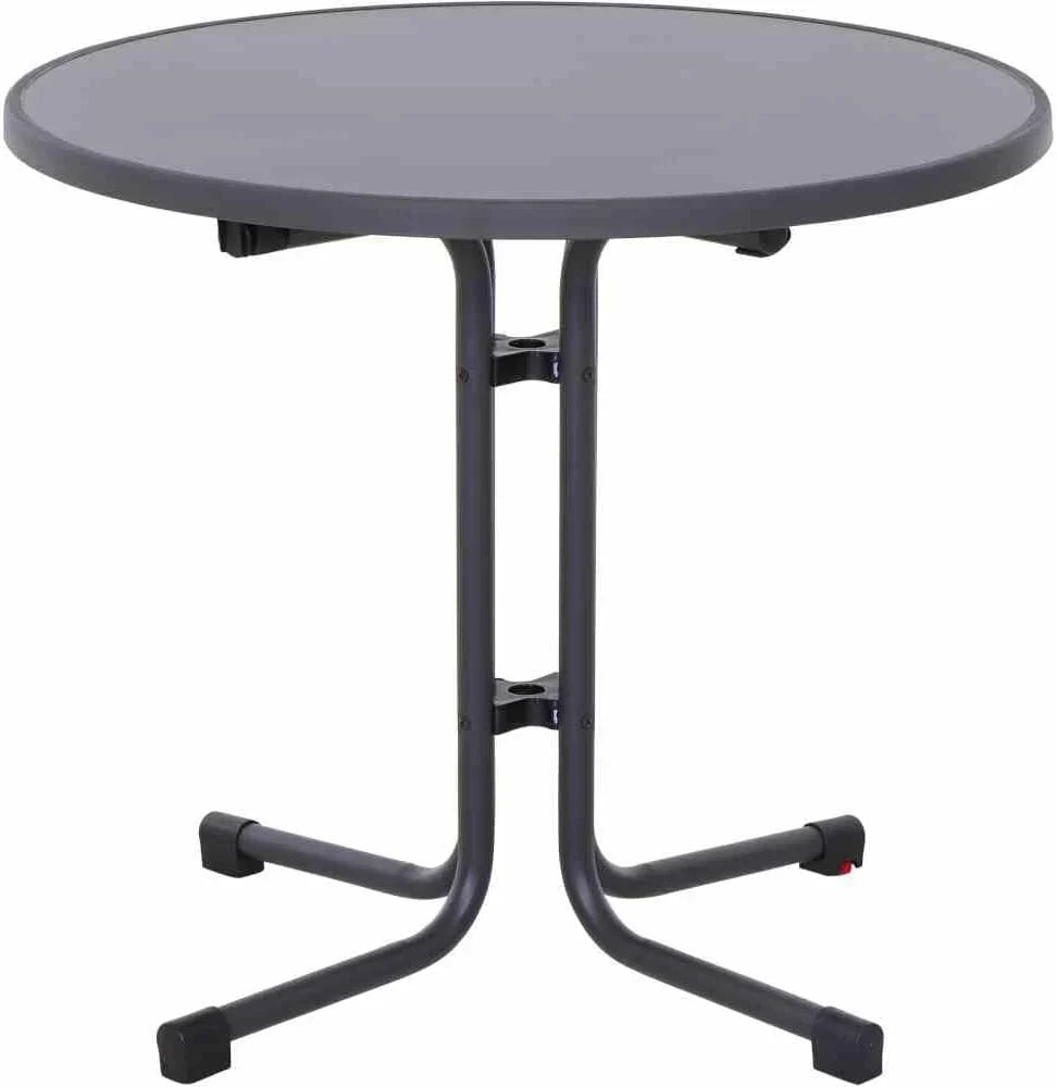 Paco Folding Table Diameter 80 cm Steel/Melamine Matt Anthracite