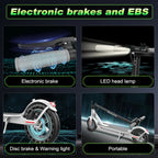 Roinside Electric Scooter, 8.5 in Solid Tires, 350W Motor, Up To 19 MPH, 21-23 Miles - UP12 Plus