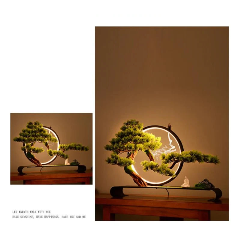 Japanese Backflow Incense Holder With LED Light - Circle Mountain