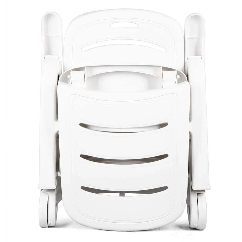 Rolling Folding Plastic Pool Lounge Chair With Armrests, 5 Position - Patio Deck Beach Chair