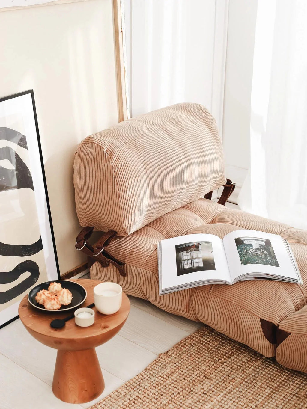 Atelier Del Sofa 1-Seat Sofa Bed, Camel, 80 cm x 70 cm x 60 cm - Fold Kadife