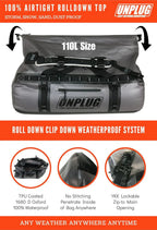 UNPLUG Waterproof Duffel Backpack, 65L, Adventure Orange - 100000