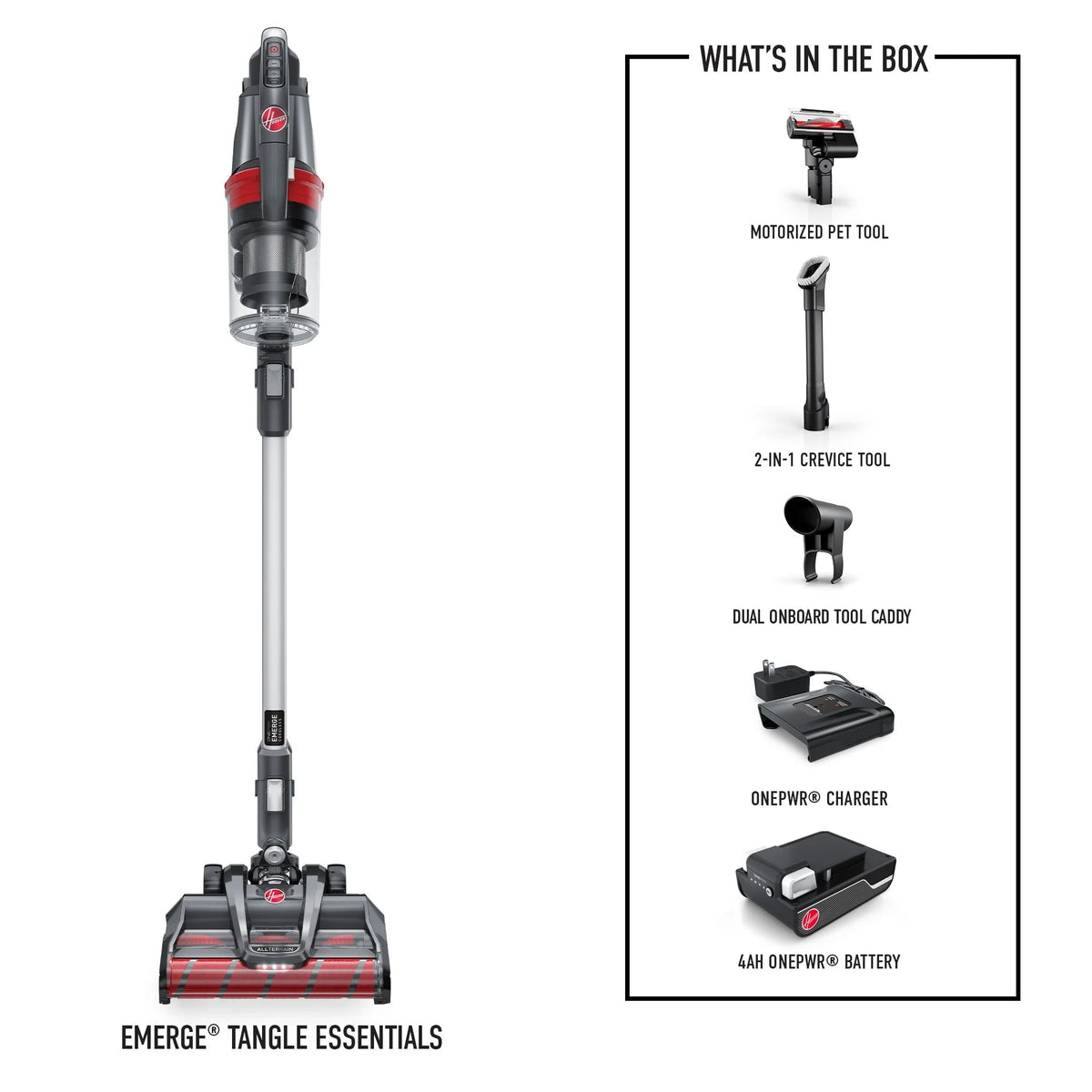 Hoover ONEPWR Emerge Pet Cordless Stick Vacuum, 4Ah Battery, Up To 45 Min. Run Time - BH53612V