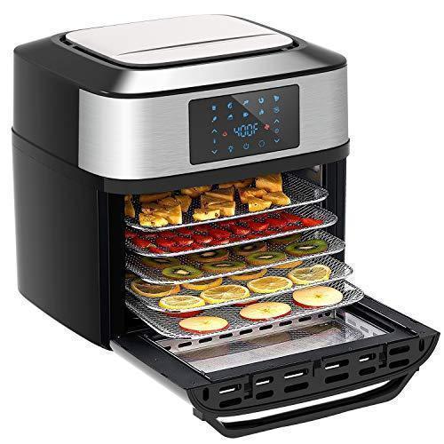 Iconites 10-in-1 Air Fryer Toaster Oven, 20 Quart, 1800W, Silver/Black