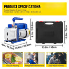 HVAC Vacuum Pump Kit, 4.8 CFM, 1/3 HP, Single Stage, 5 Pa - ZK44.8CFM