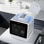 Hermitlux Portable Countertop Dishwasher, 5L Built-In Water Tank, 4 Place Settings - HMX-DW03