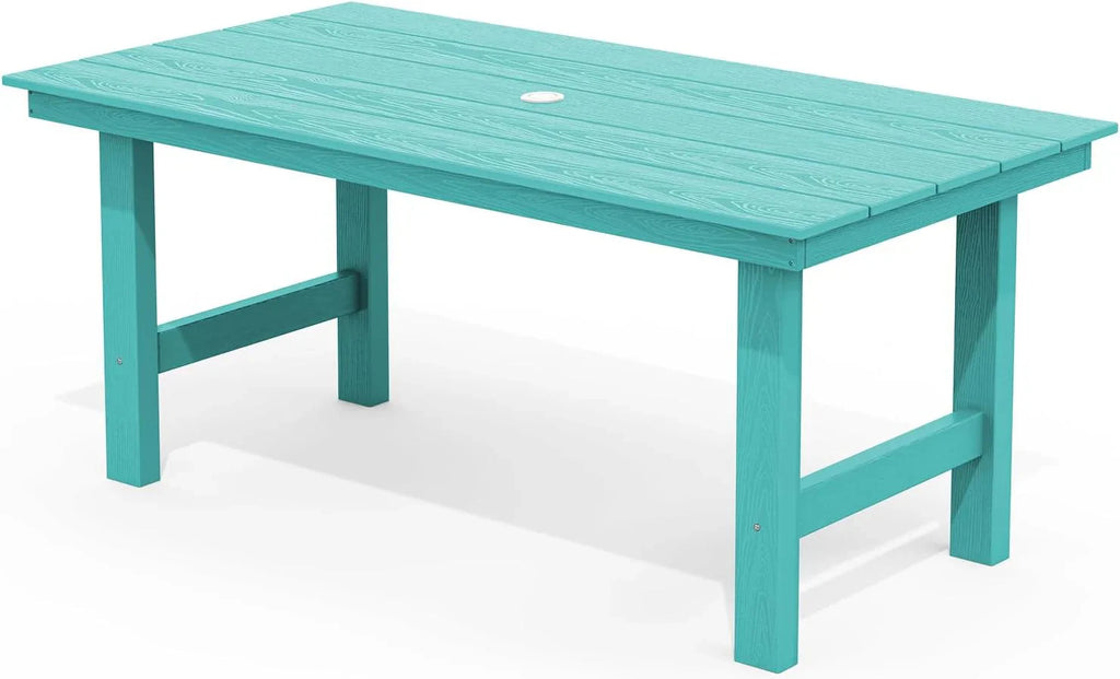 SERWALL 7-Piece HDPE Patio Dining Set, Aruba, 66.9in D x 32.2in W x 29.1in H