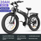 Electric Bike For Adults, 750W Motor, 48V 20Ah Removable Battery, 26 Fat Tire, Folding, Shimano 21-Speed, UL2849