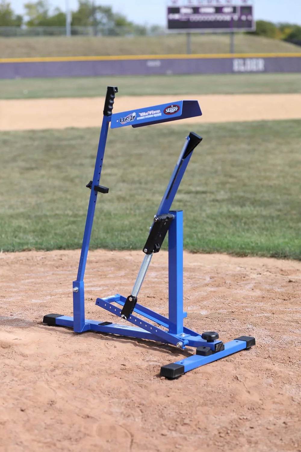 Louisville Slugger Blue Flame Pitching Machine, Blue, Metal, 32 x 14 x 6 Inches