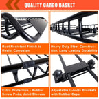 Universal Rooftop Roof Rack Carrier Basket, 51 in x 36 in x 5 in, 200 lb Capacity