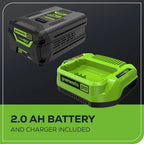 Greenworks 60V 20 in Brushless Cordless Pole Hedge Trimmer With 2.0Ah Battery And Charger