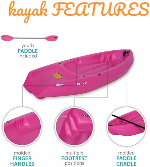 Generic Wave 6' Youth Kayak With Paddle - 6' Youth Wave Kayak