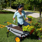 Worx 8-in-1 Aerocart Metal Garden Cart, Wheelbarrow And Dolly, Orange, Black And Silver - WG050