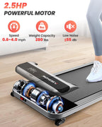 Abonow Under Desk Walking Pad Treadmill With 2.5HP Motor, 280 Lbs Capacity, 8% Incline