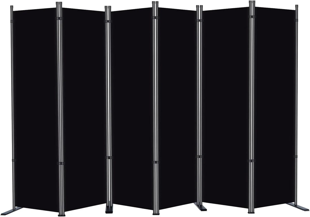 3 Panel Folding Privacy Screen Room Divider, 102in W x 20in D x 71in H, Black