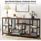 3-Tier Console Sofa Table With Storage, 70.9 Inch