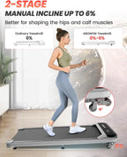 Abonow Under Desk Walking Pad Treadmill With 2.5HP Motor, 280 Lbs Capacity, 8% Incline