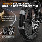 Jasion 14 Inch Folding Electric Bike, 21 Mph, 500W Peak Motor, 270Wh Battery - EB3