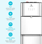 Avalon Bottom-Loading Self-Cleaning Water Cooler Dispenser, Stainless Steel, 3 Temperature Settings - A3