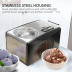 Automatic Ice Cream Maker, 1.6 Quart, Stainless Steel, Black/Pink