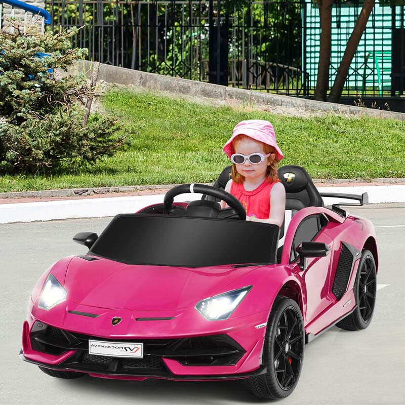 Licensed Lamborghini SVJ Kids Ride-On Car, 12V Battery Powered - Red, White, Black, Green Or Pink