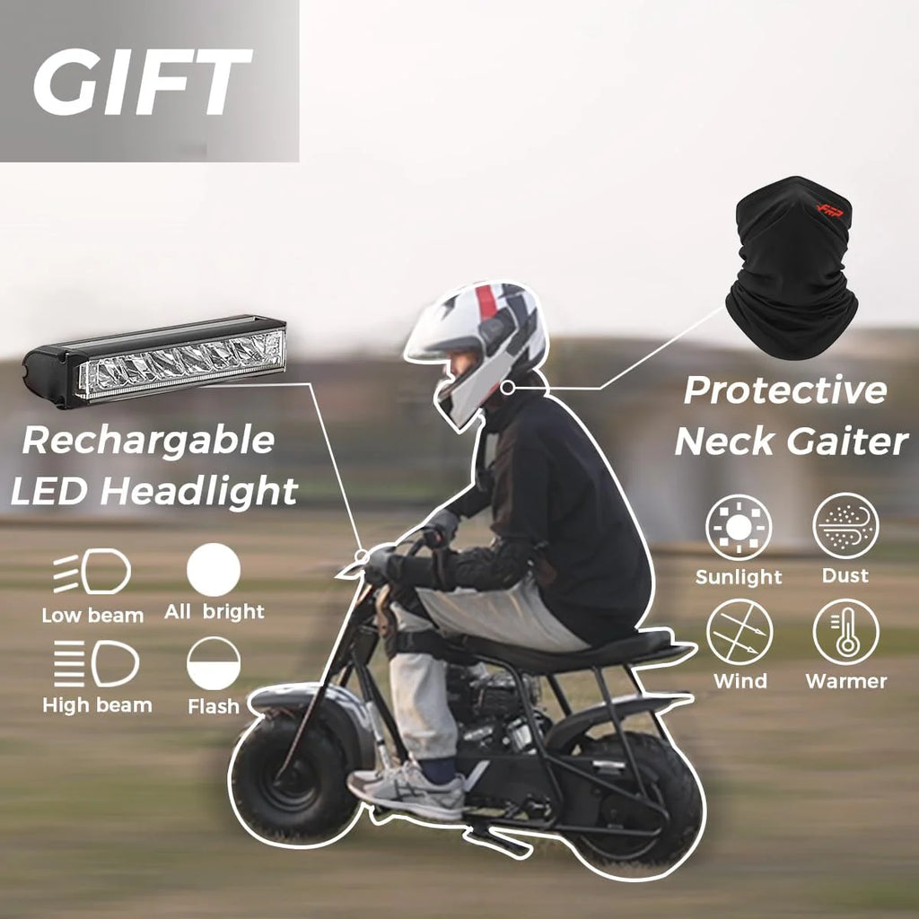 FRP Gas Powered Mini Dirt Bike 99 CC 4 Stroke 3HP Black - GMB100-BLACK-1