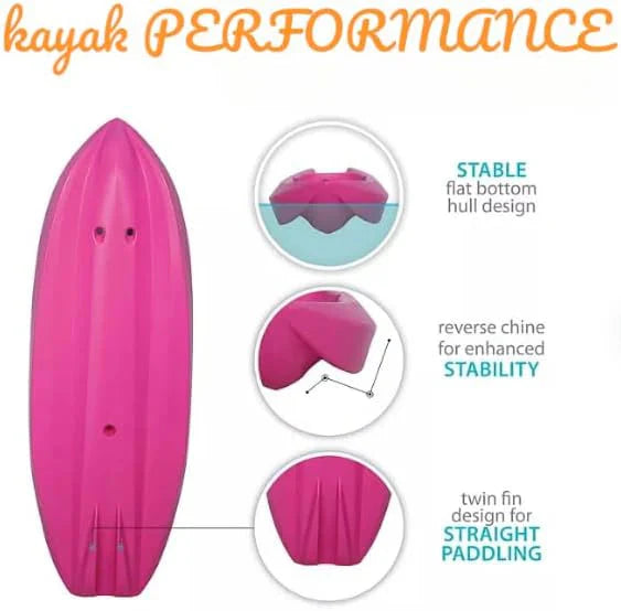 Generic Wave 6' Youth Kayak With Paddle - 6' Youth Wave Kayak