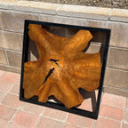 Live Edge Teak Wood Wall Sculpture - 31.4 x 16.9 x 2.36 in or 27.5 x 27.5 x 2.36 in