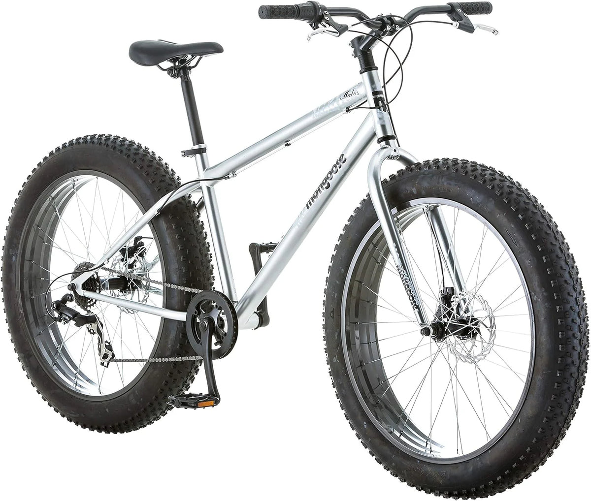 Mongoose Malus Adult Fat Tire Mountain Bike, 26-Inch Wheels, 4-Inch Tires, 7-Speed - R5714C