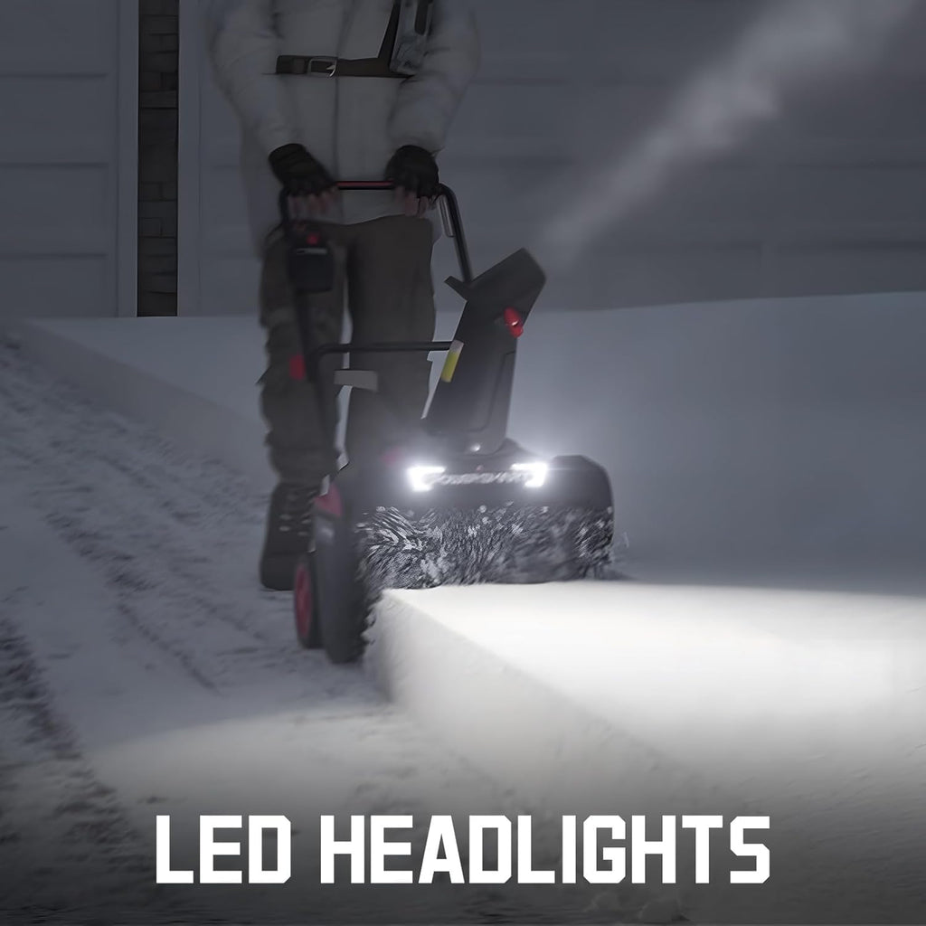 PowerSmart 40V Cordless Snow Blower 21in Cleaning Width / 6in Cleaning Depth - LED Light
