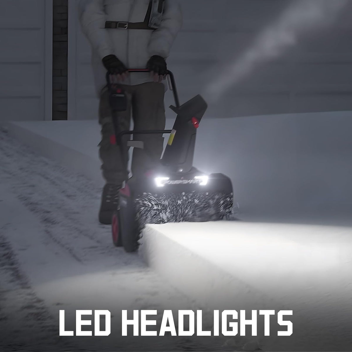 PowerSmart 40V Cordless Snow Blower 21in Cleaning Width / 6in Cleaning Depth - LED Light