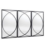 3-Piece Black Metal Rectangular Wall Mirror Set, 31.9" H x 15.75" W x 0.75" D