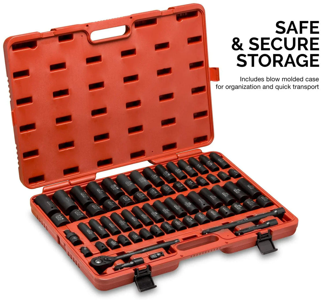 1/2 in Drive Master Impact Socket Set, 65 Piece - 02448A