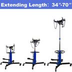 Hydraulic Car Transmission Jack Vertical Lift, 1660 Pounds, 33-70 in, Blue